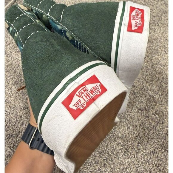 Vans Sk8-Hi Bolt Liquify Avocado Green White Canvas Suede shoes Size 9.5 EUC - Picture 4 of 6